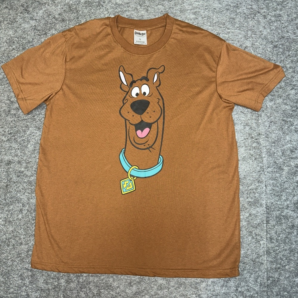 Scooby-Doo Graphic T-Shirt Adult Large Brown Cartoon‎ Hanna-Barbera Tee (FF1)